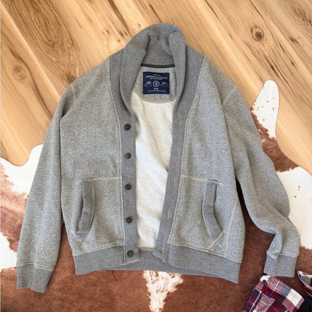 American Eagle Outfitters Gray Cardigan Sweater
